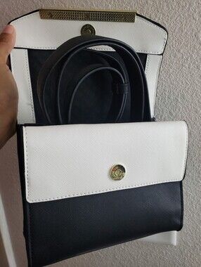 Steve Madden Black and White Two-Tone Crossbody Bag